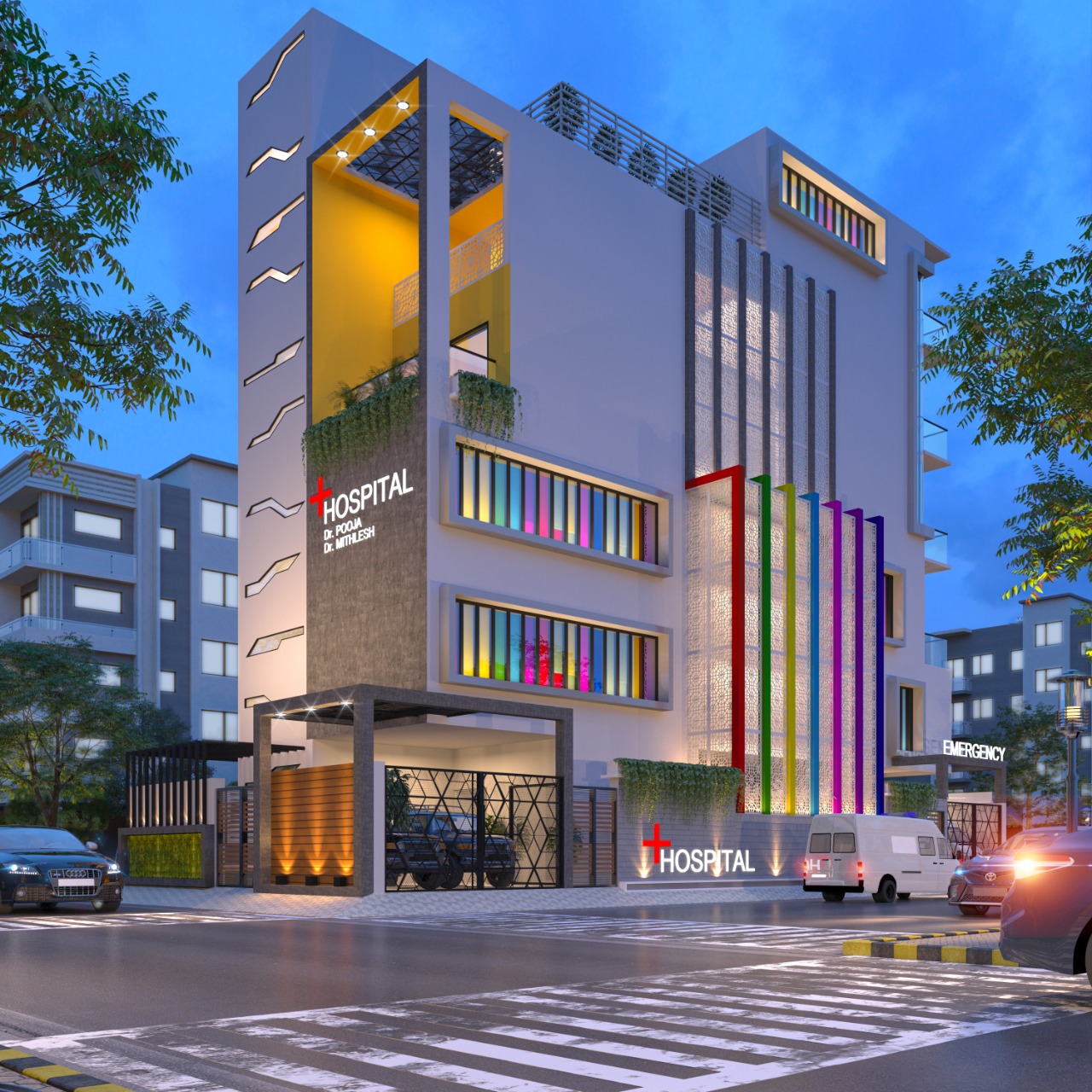 Child Care & Maternity Hospital — Dr. Pooja & Dr. Mithlesh — Healthcare project in India by FMDL Architects